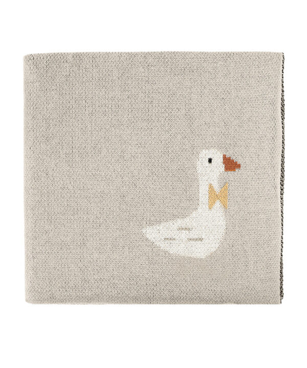 Megztas kūdikio pledukas žąsytės - smėlio spalvos